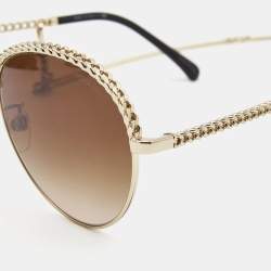 Chanel Brown/Gold Oversized Frame Gradient Tint Sunglasses-4159