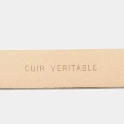 Pre Owned Chanel Black Leather CC Logo Reversible Slim Belt 85CM