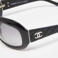 Pre Owned Chanel Black/Grey Gradient 5116-Q Quilted Leather CC Logo Sunglasses