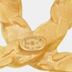 Chanel CC Crystal Gold Tone Brooch