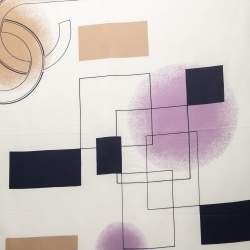 Chanel White Geometric Print Silk Scarf