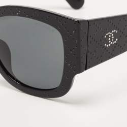 Chanel Black 5421-B-A CC Embellished Square Sunglasses