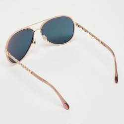 Pre Owned Chanel Pink/Gold Mirrored 4219 Winter Aviators Sunglasses
