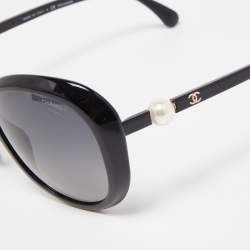 Chanel Black Gradient 5302-H Pearl Oversized Sunglasses