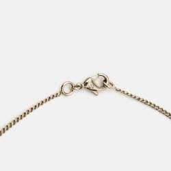 Pre Owned Chanel CC Crystals Gold Tone Metal Pendant Necklace