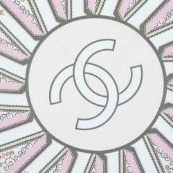 Pre Owned Chanel Pink Printed Silk Square Scarf