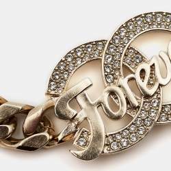 Pre Owned Chanel CC Forever Crystals Gold Tone Necklace