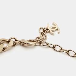 Pre Owned Chanel CC Forever Crystals Gold Tone Necklace