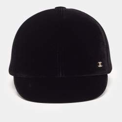 Pre Owned Chanel Black Velvet Casquette Cap S