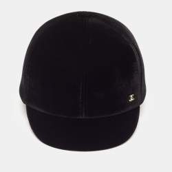 Pre Owned Chanel Black Velvet Casquette Cap S