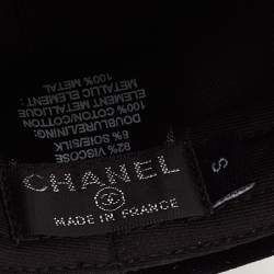 Pre Owned Chanel Black Velvet Casquette Cap S