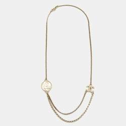 Pre Owned Chanel CC Coco Gold Tone Necklace