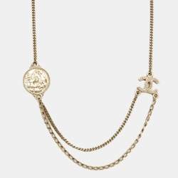 Pre Owned Chanel CC Coco Gold Tone Necklace