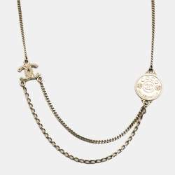Pre Owned Chanel CC Coco Gold Tone Necklace