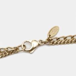 Chanel CC Coco Gold Tone Metal Chain Necklace