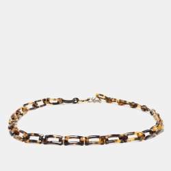 Chanel Brown Tortoise Acetate Chain Link CC Waist Belt 
