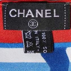 Chanel Multicolor Mountain Printed Silk Square Scarf
