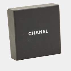 Pre Owned Chanel Black Enamel Gold Tone CC Baroque Pin Brooch
