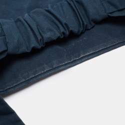 Pre Owned Chanel Navy Blue Cotton Tie Detail Head Band