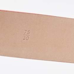 Pre Owned Chanel Orange Patent Leather CC Plaque Buckle Belt 75CM