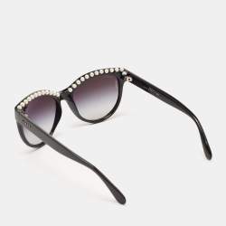 Pre Owned Chanel Black Gradient 6040-H Pearl Embellished Butterfly Sunglasses