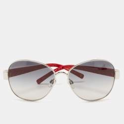 Chanel Red Gradient CC Quilted Aviator Sunglasses