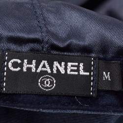 Pre Owned Chanel Blue Cotton Logo Embellished Cap M