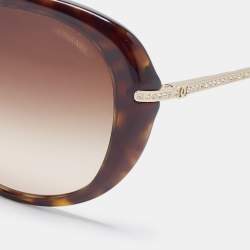 Chanel Brown Gradient 5233 Crystals Embellished Oval Sunglasses