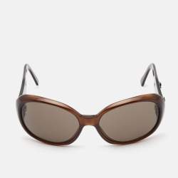 Chanel Brown 5113 Camellia Flower Oval Sunglasses