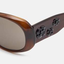 Chanel Brown 5113 Camellia Flower Oval Sunglasses