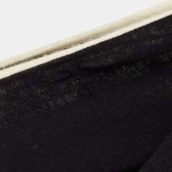 Pre Owned Chanel Black CC Logo Embroidered Cashmere and Silk Knit Scarf