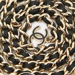 Chanel CC Enamel Leather Gold Tone Belt