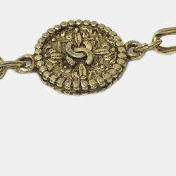 Pre Owned Chanel CC Gold Metal Bracelet 18