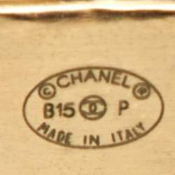 Chanel CC Faux Pearl Gold Tone Open Cuff Bracelet