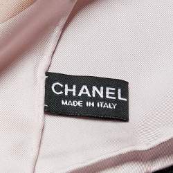 Pre Owned Chanel Multicolor Structural Logo Print Silk Square Scarf