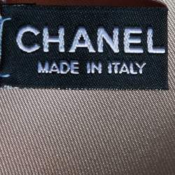 Pre Owned Chanel Cream Luggage Print Silk Square Scarf