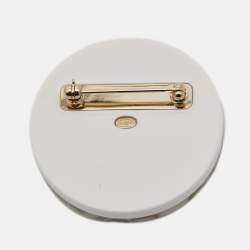 Chanel La Pausa Platic Resin Gold Tone Brooch