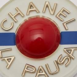 Chanel La Pausa Platic Resin Gold Tone Brooch