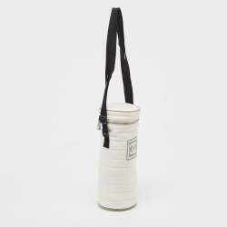 Chanel White Quilted Nylon Sport Line Bottle Holder
