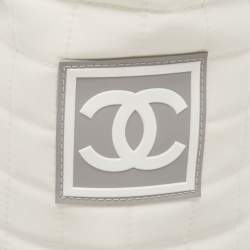 Chanel White Quilted Nylon Sport Line Bottle Holder