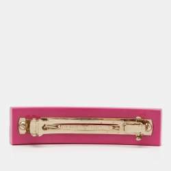 Chanel Pink CC Multicolor Motif Hair Clip Barrette