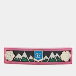 Chanel Pink CC Multicolor Motif Hair Clip Barrette