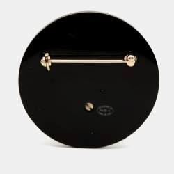 Chanel CC Resin Faux Pearl Gold Tone Brooch