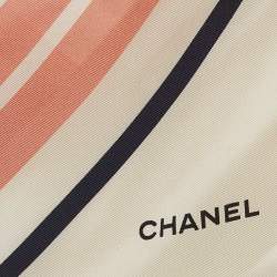 Pre Owned Chanel Cream CC Bag Print Silk square Scarf