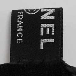 Chanel Black Leather Chain CC Gloves Size 8.5