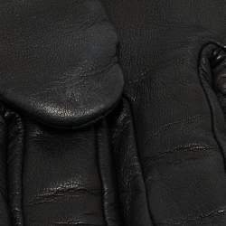 Chanel Black Leather Chain CC Gloves Size 8.5