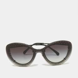Chanel Black Tone/Grey Gradient 4236 Pearl Butterfly Sunglasses