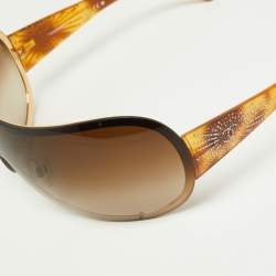 Pre Owned Chanel Brown Havana/Brown Gradient 4148 Crystal CC Shield Sunglasses