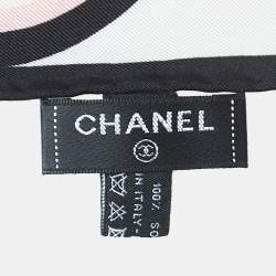 Chanel Pink Print Silk La Pausa Square Scarf