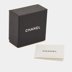 Chanel CC Enamel Resin Gold Tone Earrings